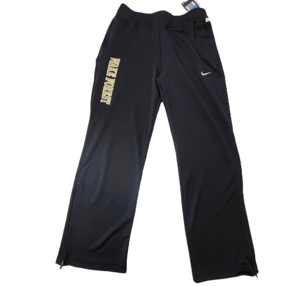 Wake Forest Nike Training Pants Women's Medium Black Ankle Zip NWT Style 535664